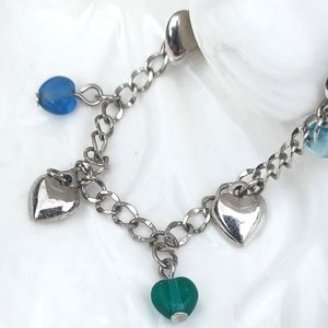 Avon Silver Heart Charm Bracelet